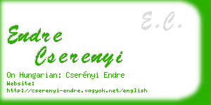 endre cserenyi business card